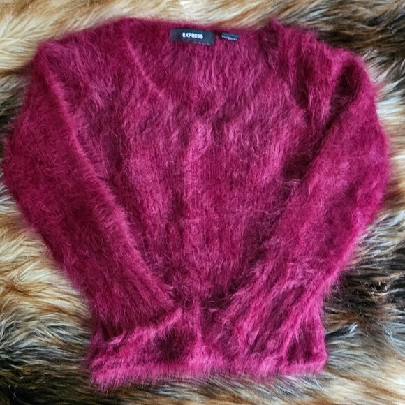 Express Forever 21 JCrew Fuzzy Furry Angora Ribbed Sweater Lot of 4 - Picture 9 of 14